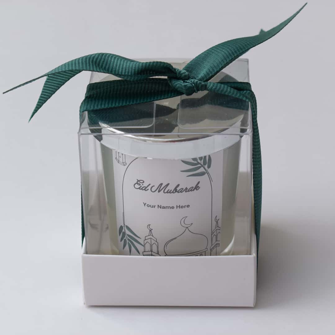 Personalized Eid Mubarak Gifts Favors Scented Candle green