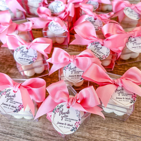 Wedding Favors Candles Personalized Designs pink